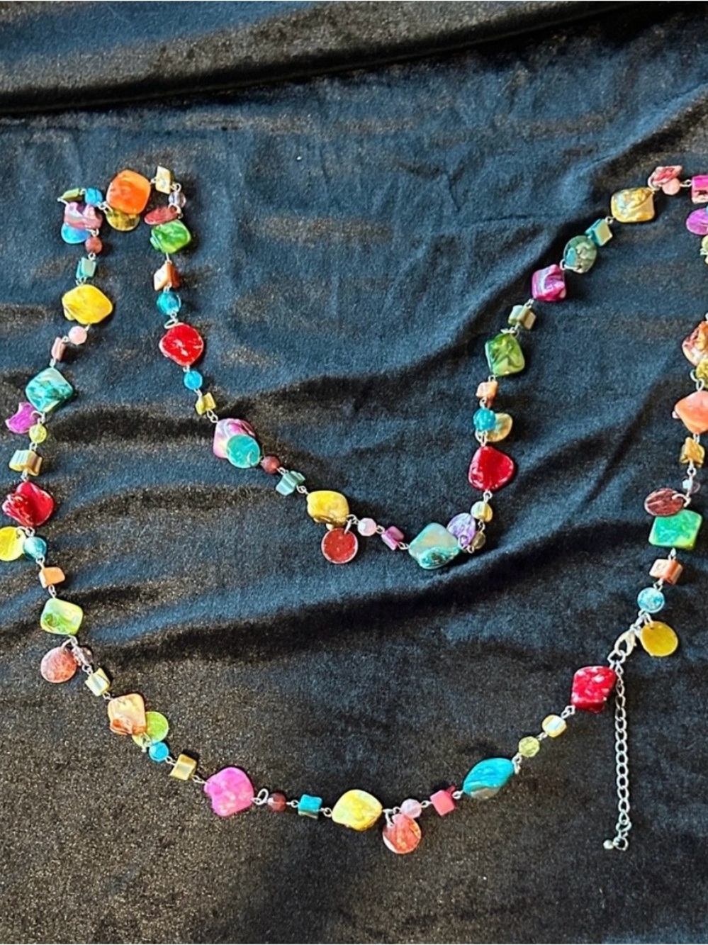 Multicolor Beaded Long Necklace for Women - Bright Mixed Colors